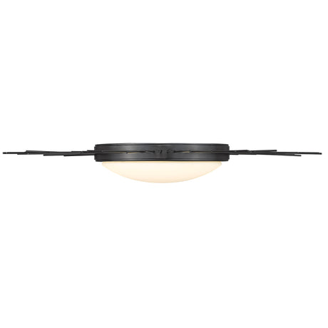 Kieran 24" Flush Mount in Matte Black with Opal Glass