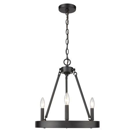 Alastair 3-Light Chandelier in Matte Black