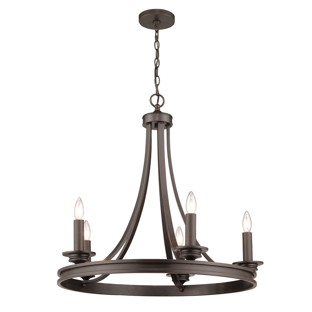 Saldano 5-light Chandelier in a Rubbed Bronze finish