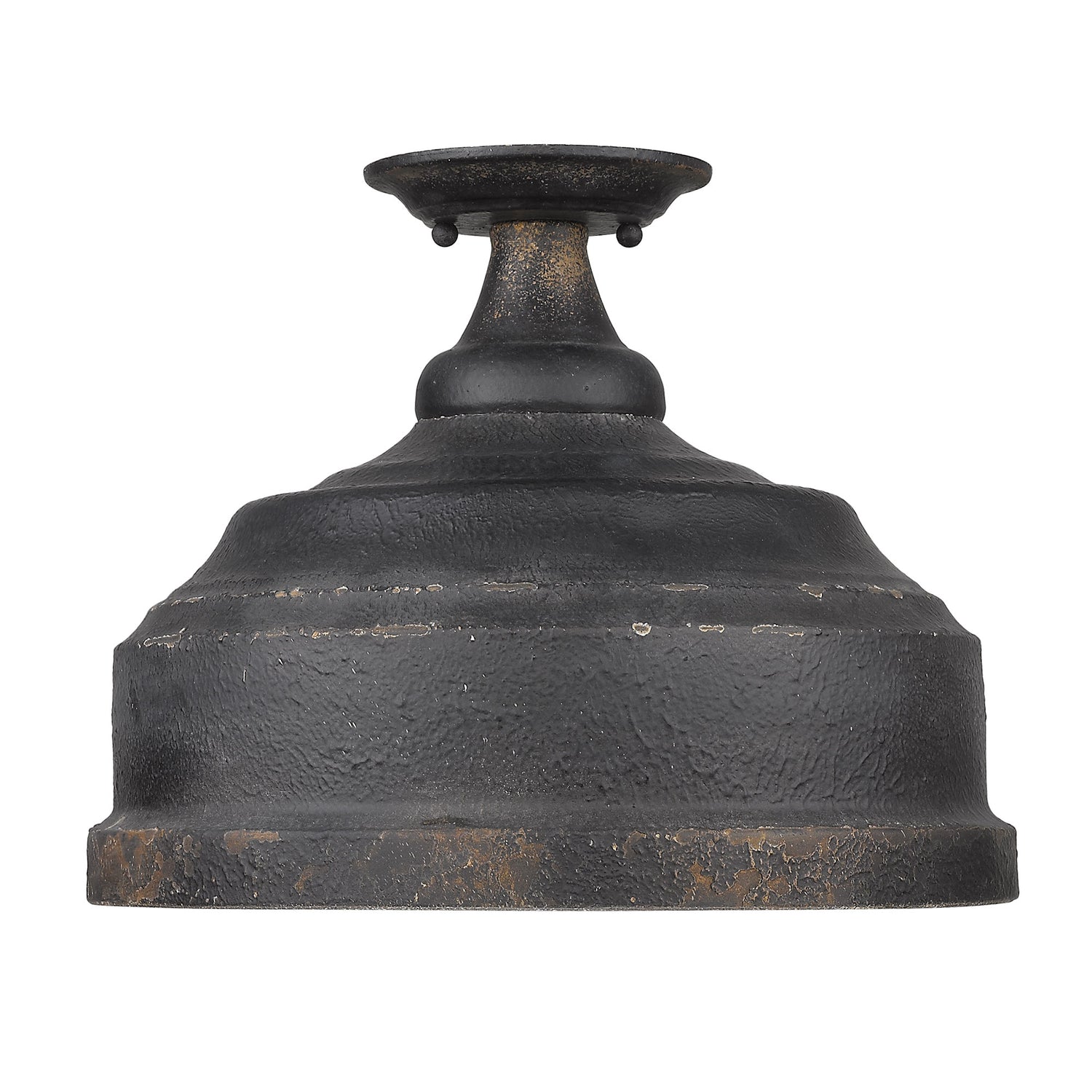 Keating Semi-Flush in Antique Black Iron