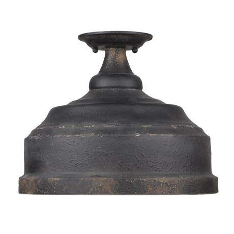 Keating Semi-Flush in Antique Black Iron