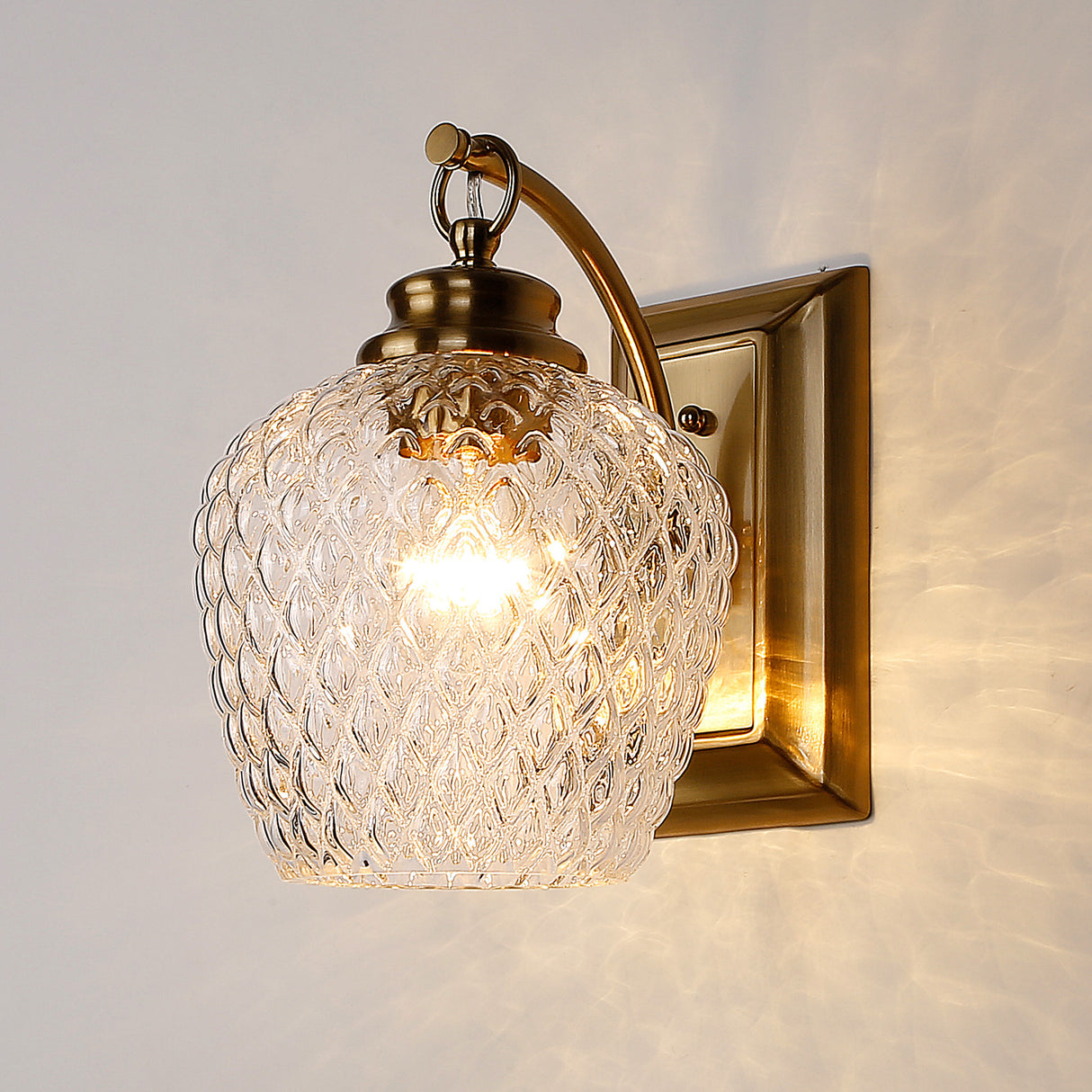 Adeline MBG 1 Light Wall Sconce in Modern Brushed Gold with Clear Glass Shade