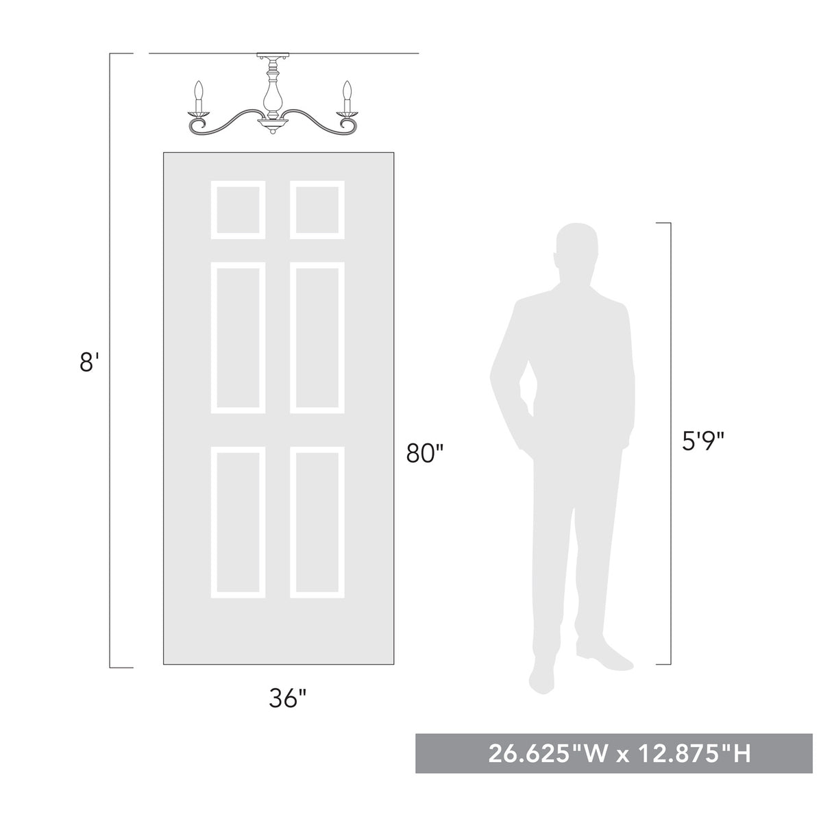 Larrick 6 Light Semi-Flush - Large in Rubbed Bronze