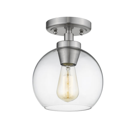 Galveston Flush Mount in Pewter with Clear Glass