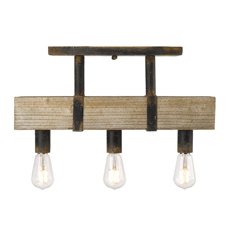 Garrett Semi-Flush in Antique Black Iron