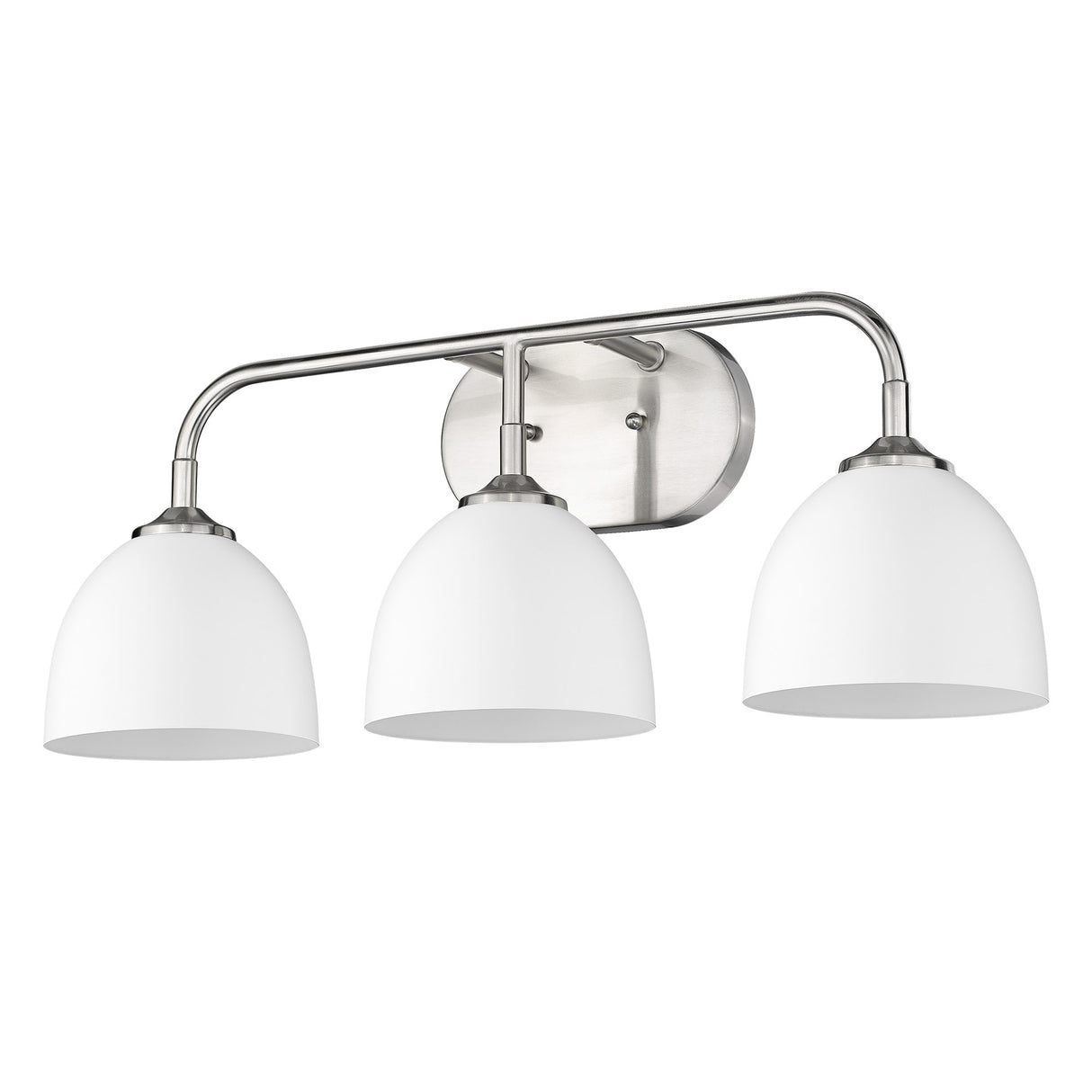 Zoey 3-Light Bath Vanity in Pewter with Matte White Shade