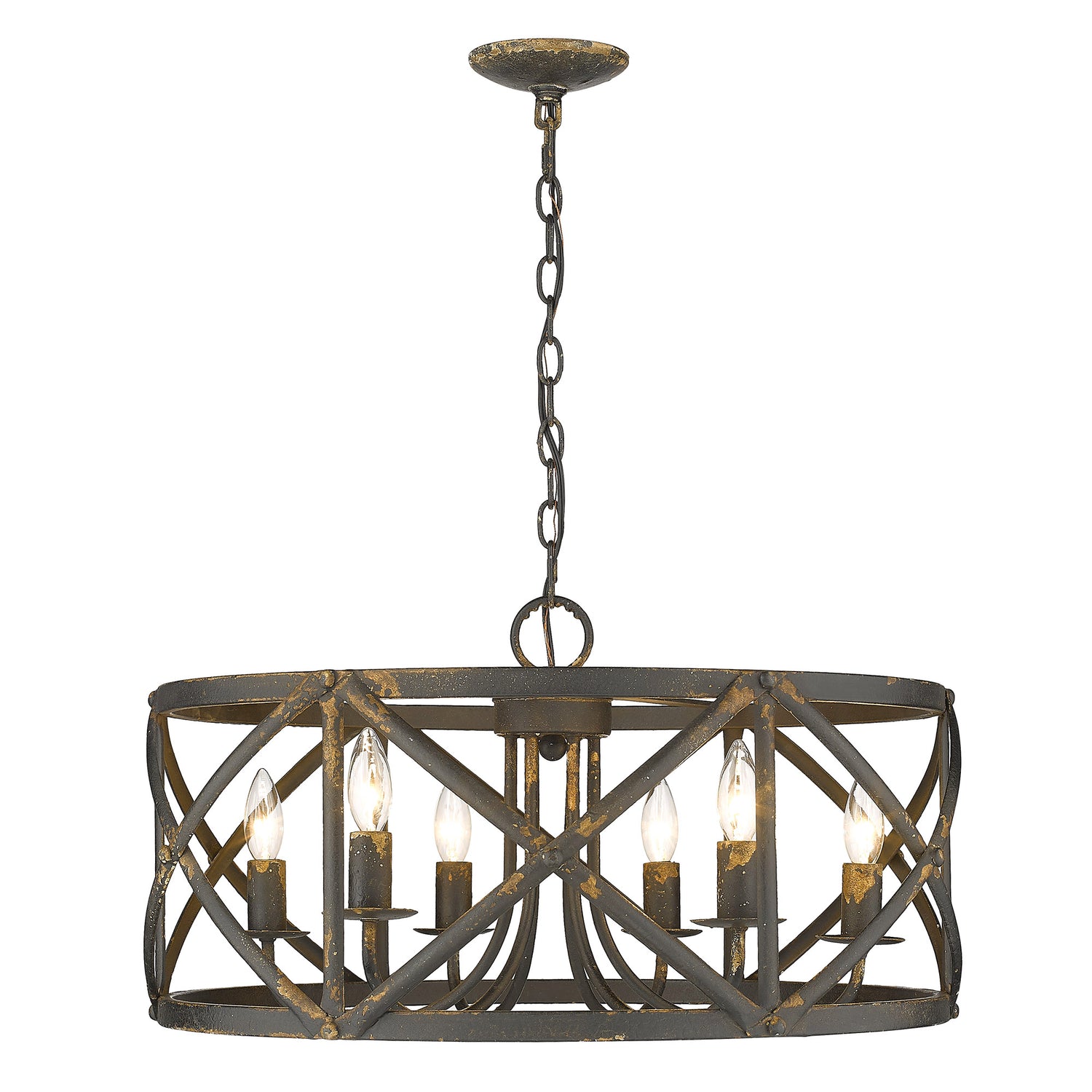 Alcott 6 Light Chandelier in Antique Black Iron