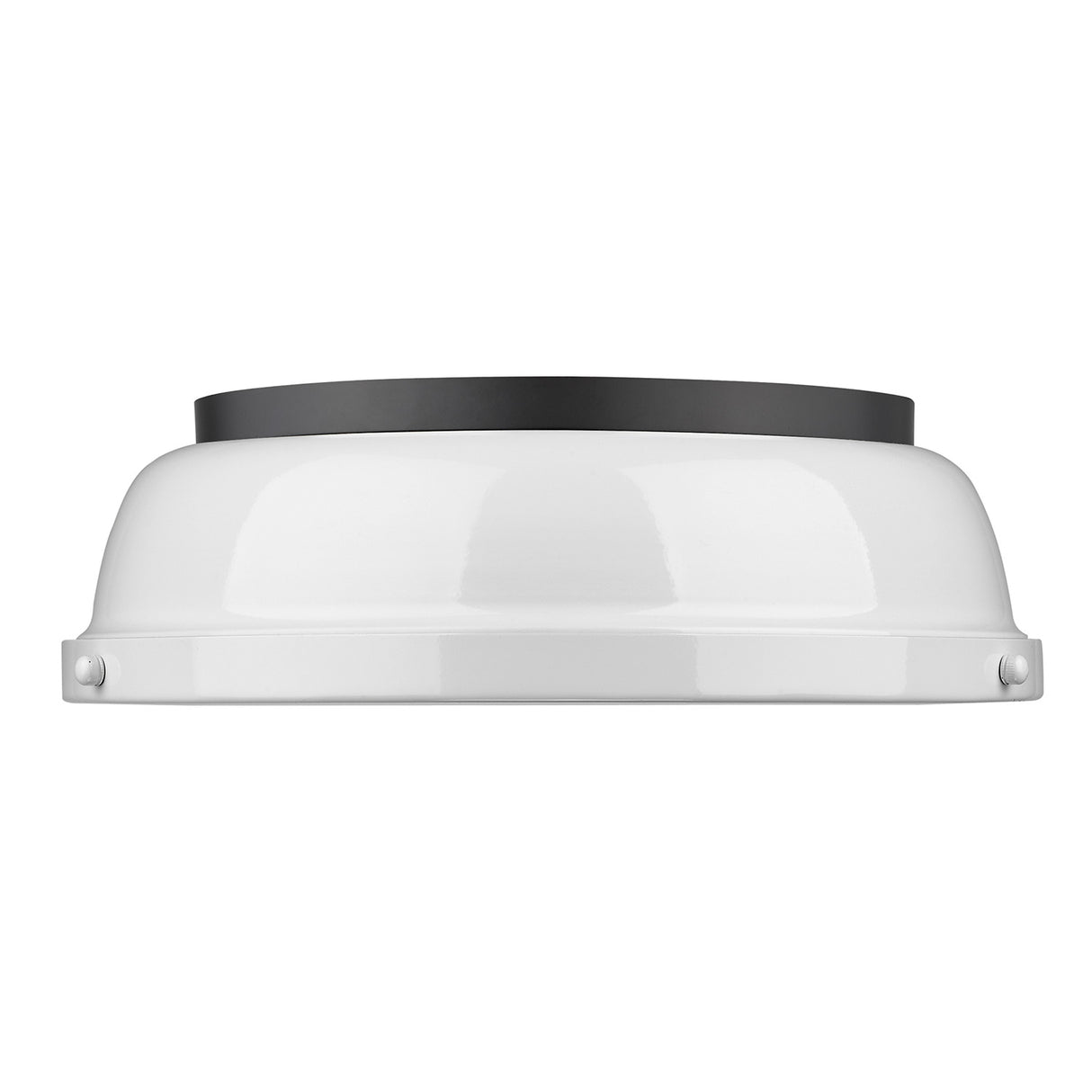 Duncan 14" Flush Mount in Matte Black with a White Shade