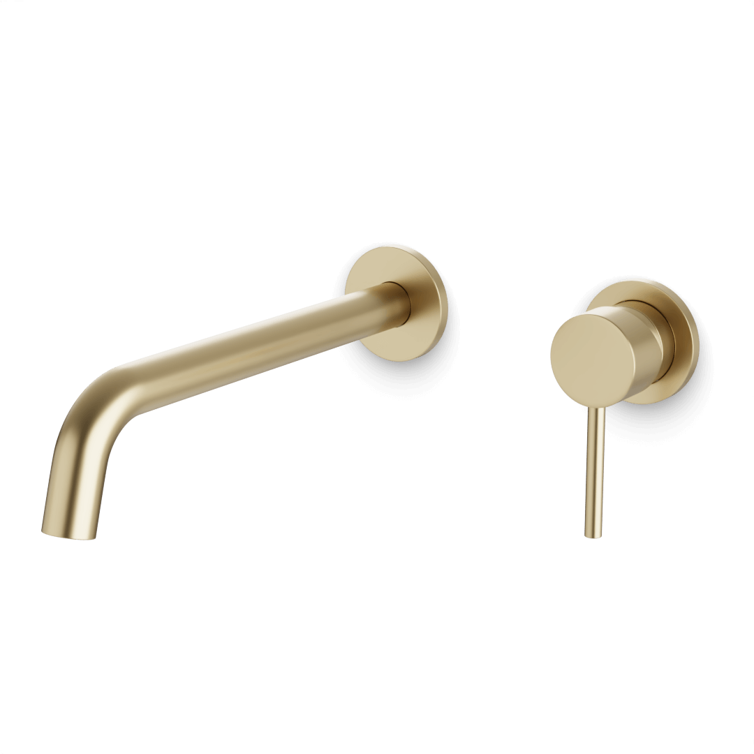 Artos Opera In-Wall Single Handle Bathroom Faucet with Extended Spout Satin Brass – F501-9-1SB