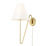 Kennedy BCB 1 Light Articulating Wall Sconce in Brushed Champagne Bronze with Ivory Linen Shade