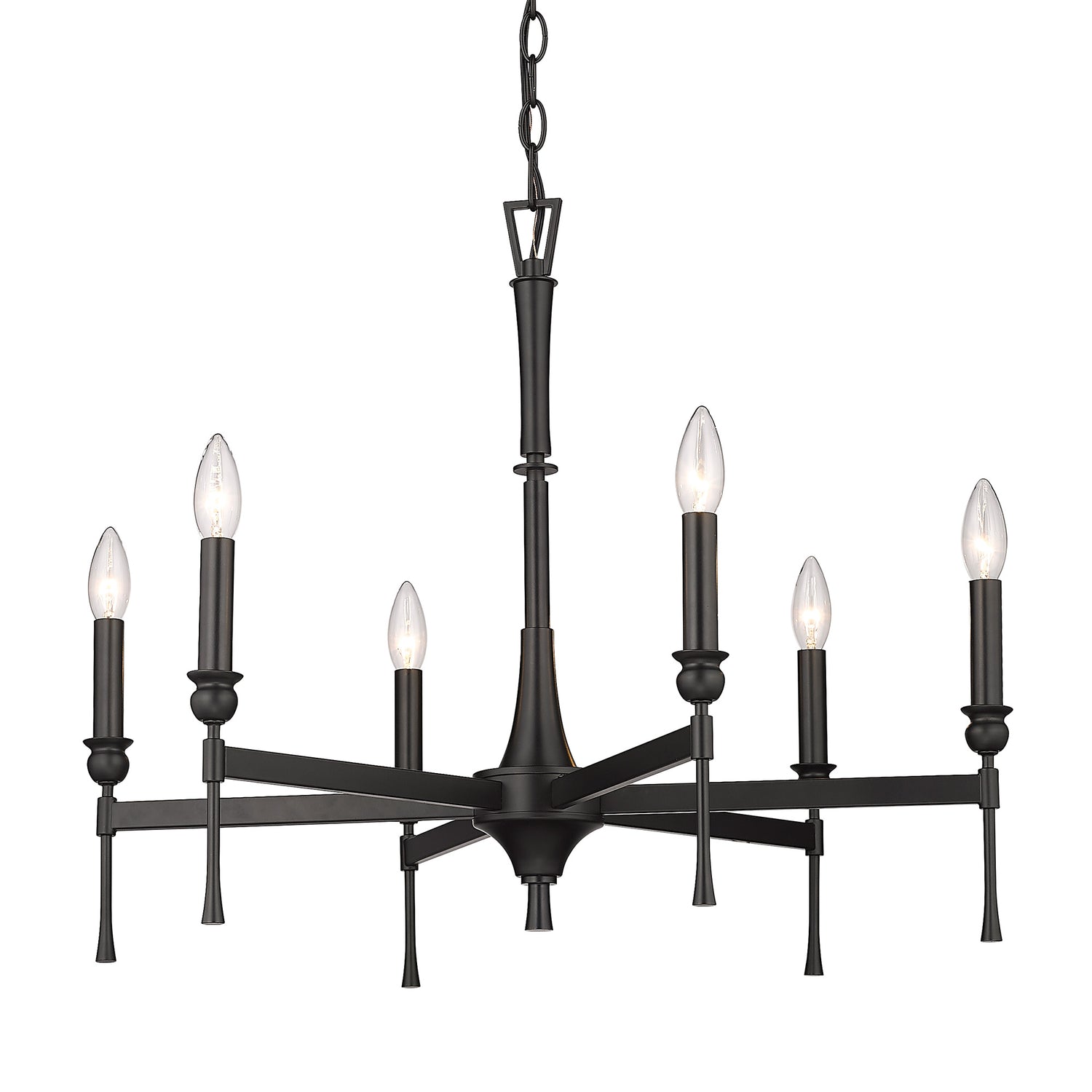 Landon 6 Light Chandelier in Matte Black