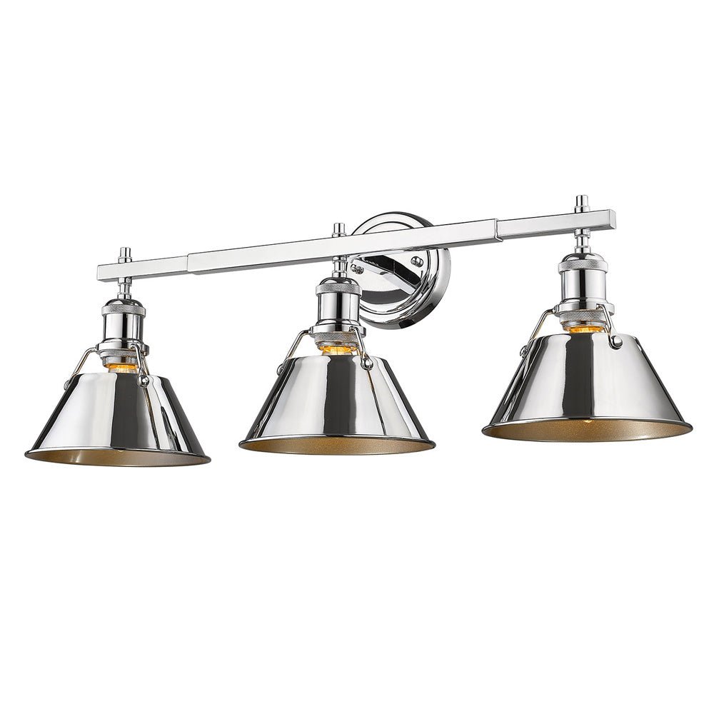 Orwell CH 3 Light Bath Vanity in Chrome with Chrome Shade