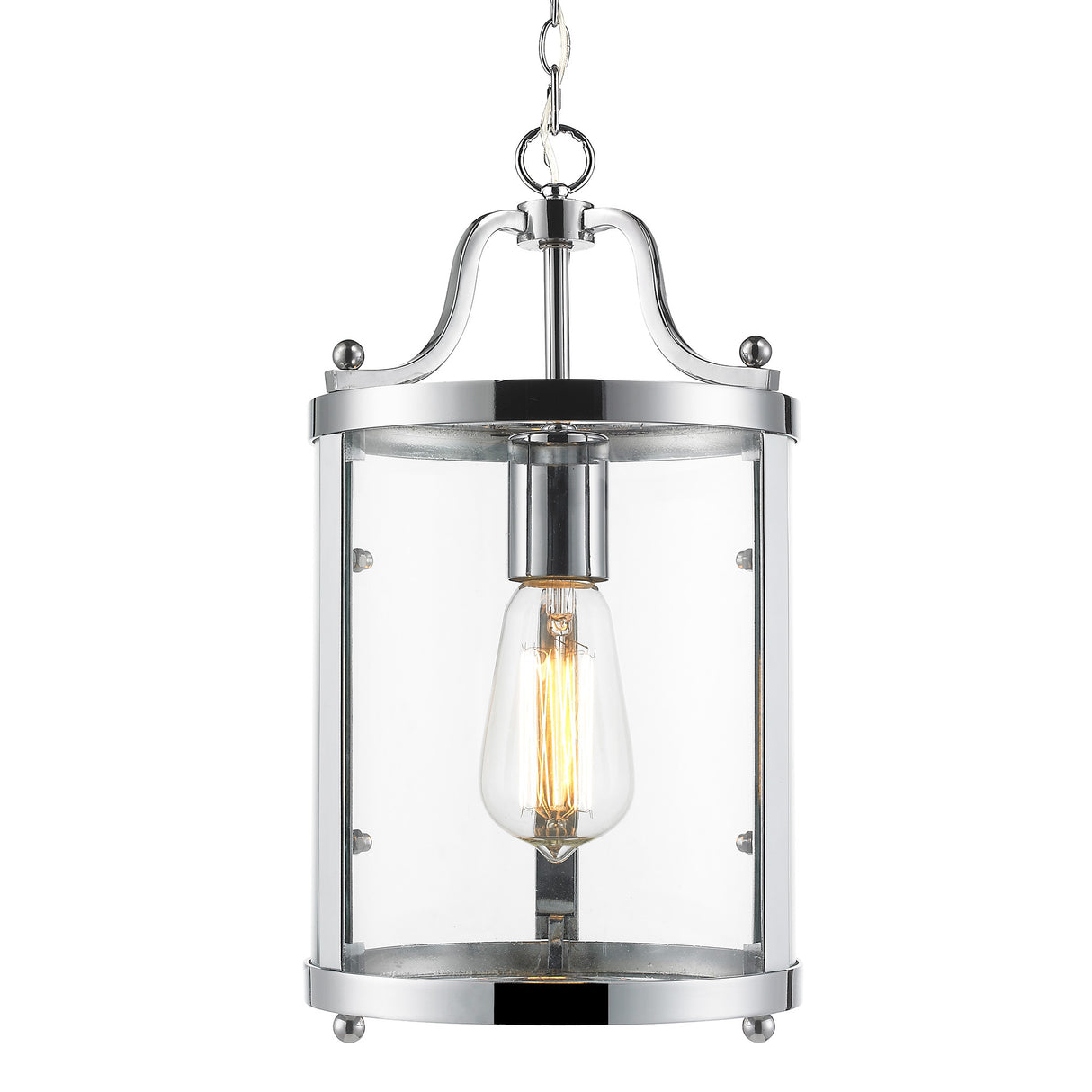 Payton Mini Pendant in Chrome with Clear Glass