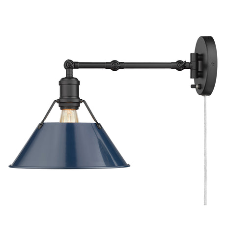 Orwell BLK Articulating 1 Light Wall Sconce with Matte Navy Shade