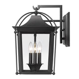 Brigham Outdoor Large Wall Sconce in Natural Black with Clear Glass Shade