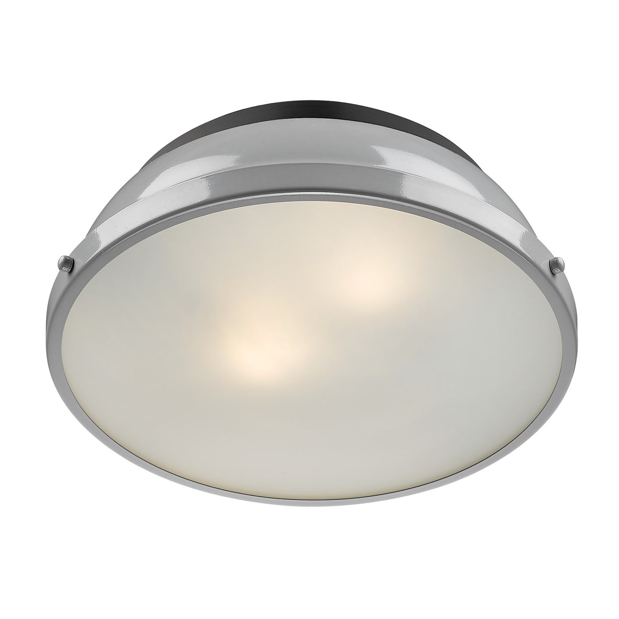 Duncan 14" Flush Mount in Matte Black with a Gray Shade