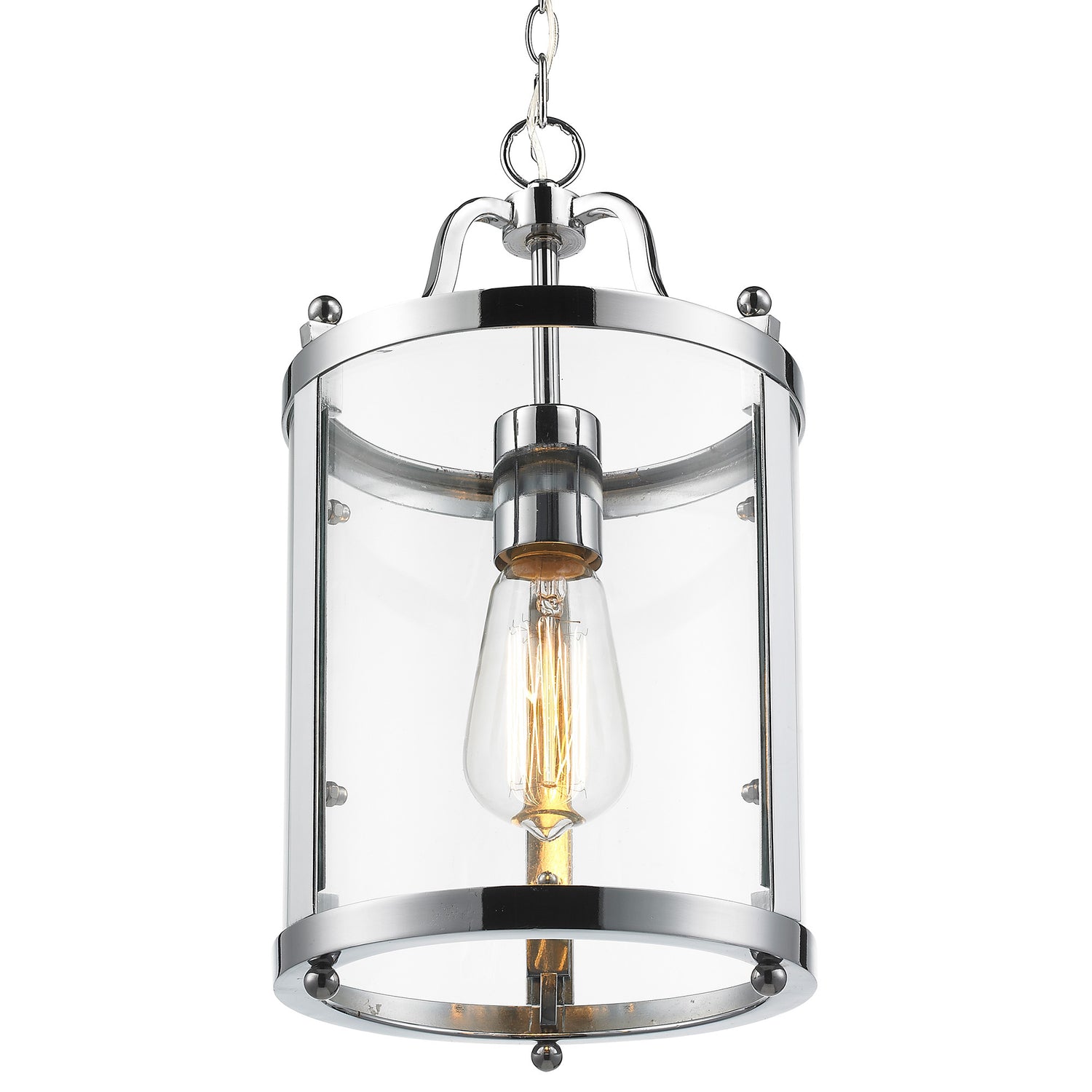 Payton Mini Pendant in Chrome with Clear Glass