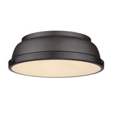 Duncan 14" Flush Mount in Rubbed Bronze with a Rubbed Bronze Shade