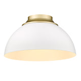 Zoey Flush Mount in Olympic Gold with Matte White Shade