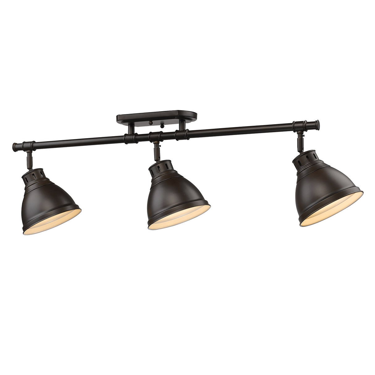 Duncan 3 Light Semi-Flush - Track Light in Rubbed Bronze with Rubbed Bronze Shades