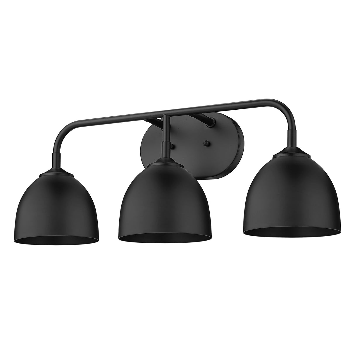 Zoey 3-Light Bath Vanity in Matte Black with Matte Black Shade