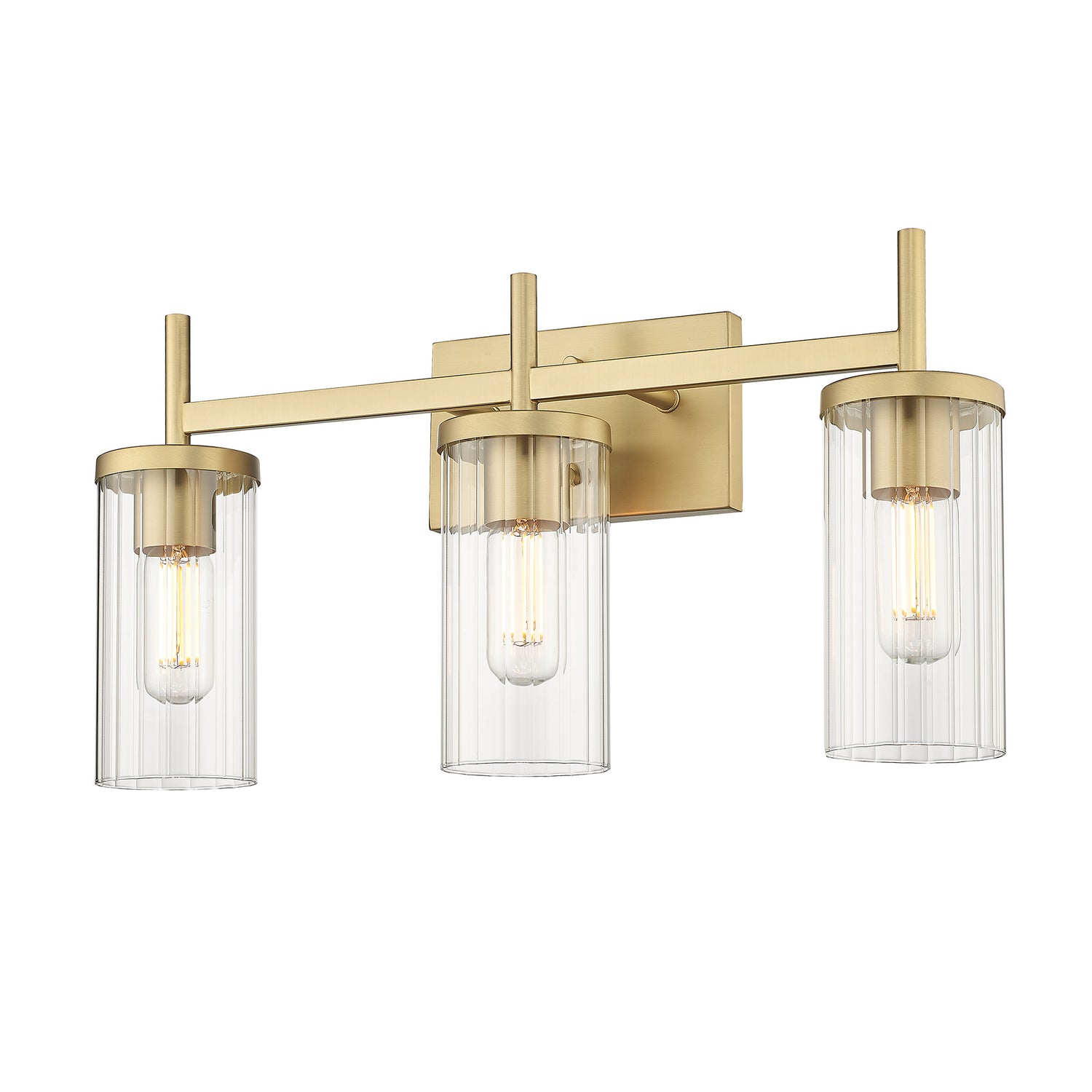 Winslett BCB 3-Light Bath Vanity in Brushed Champagne Bronze with Clear Glass Shade
