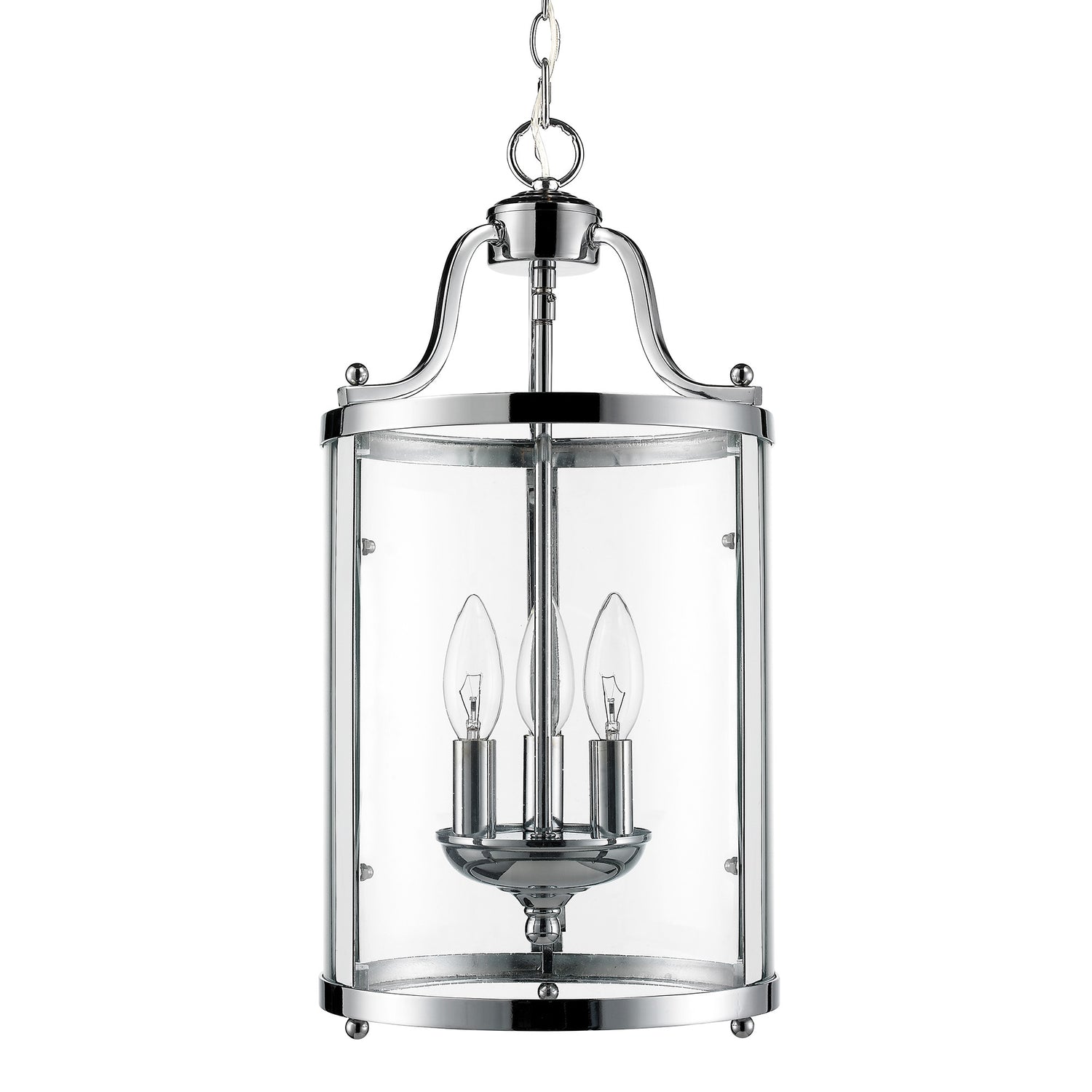 Payton 3-Light Pendant in Chrome with Clear Glass
