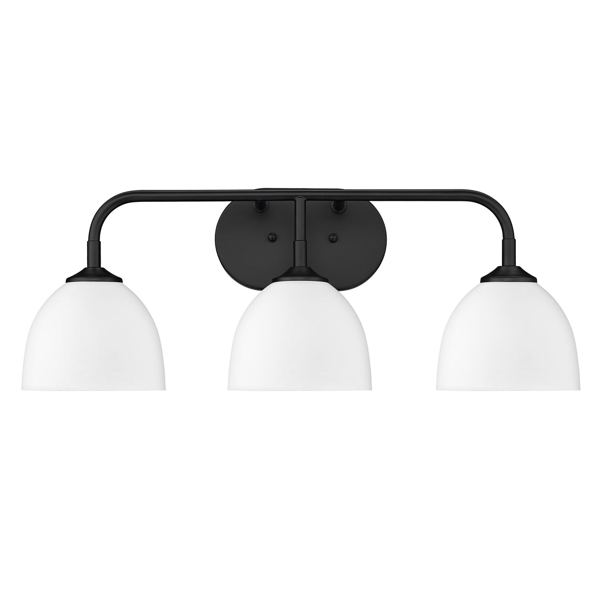 Zoey 3-Light Bath Vanity in Matte Black with Matte White Shade