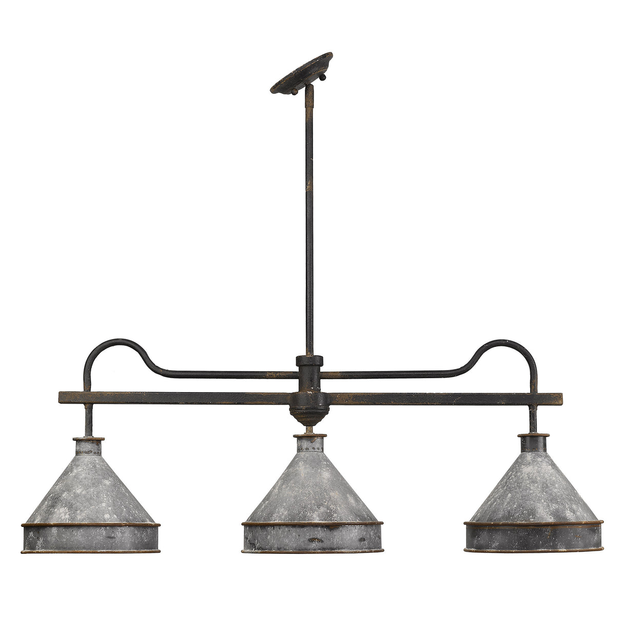 Jasper Linear Pendant in Antique Black Iron