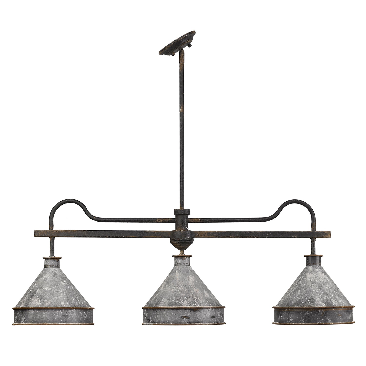 Jasper Linear Pendant in Antique Black Iron