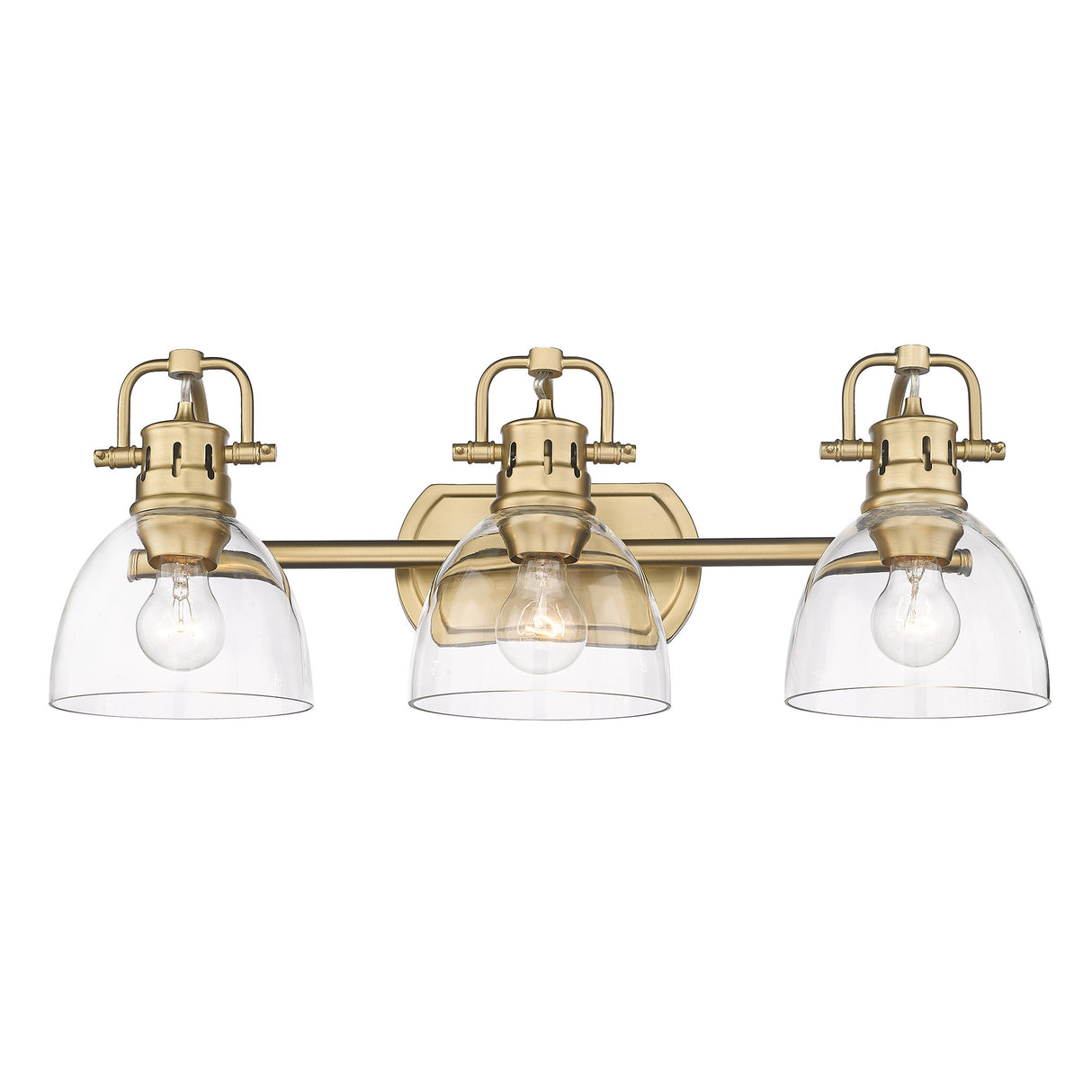 Duncan BCB 3 Light Bath Vanity in Brushed Champagne Bronze with Clear Glass Shade