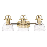 Duncan BCB 3 Light Bath Vanity in Brushed Champagne Bronze with Clear Glass Shade