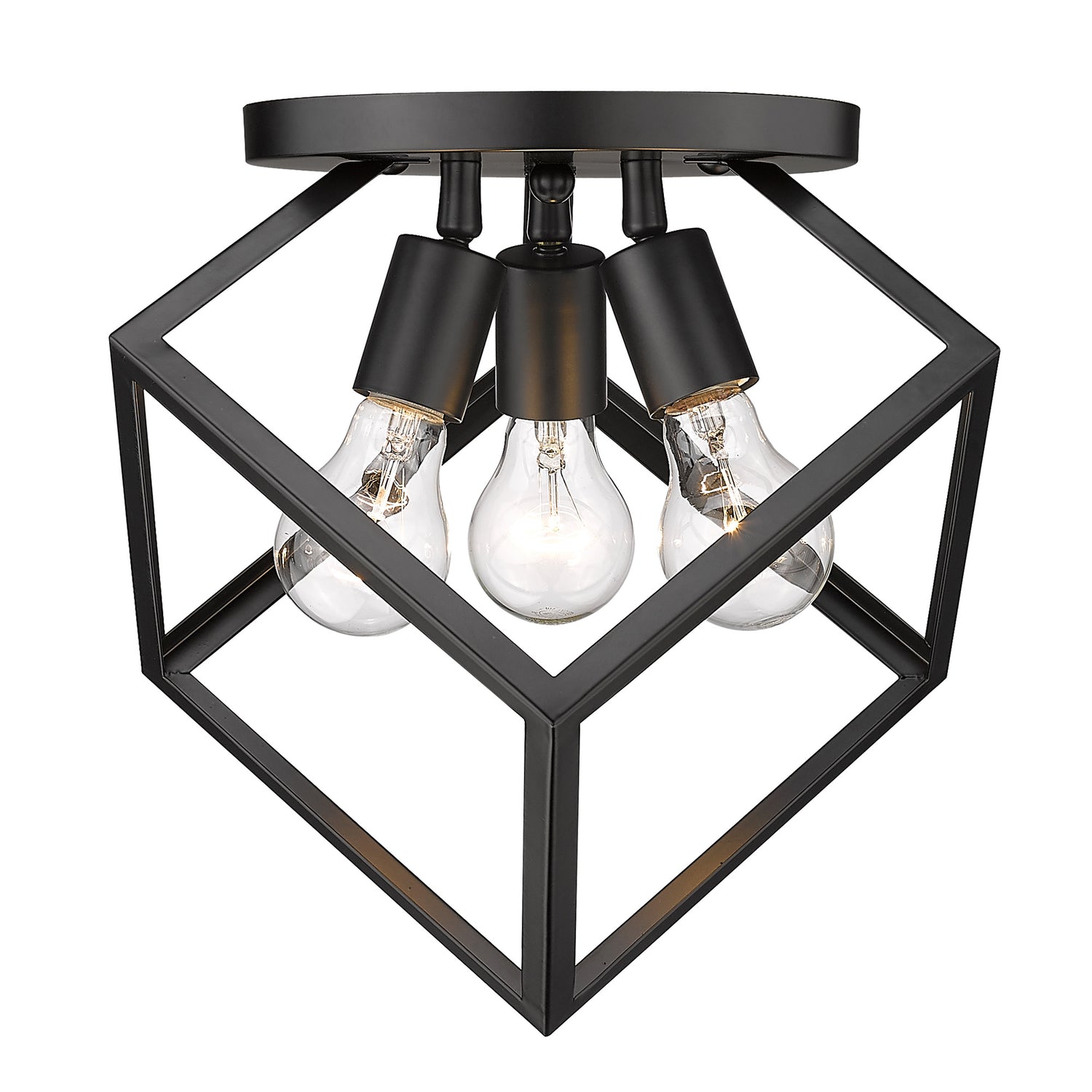 Cassio 3 Light Semi-Flush in Matte Black