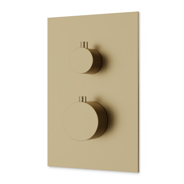Artos Otella Thermostat with 3-Way Diverter & Off Position Trim Kit Satin Brass – F903B-60TKSB