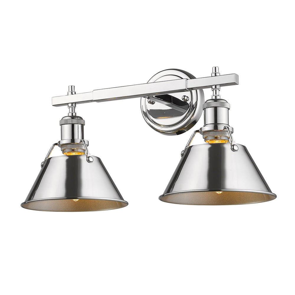 Orwell CH 2 Light Bath Vanity in Chrome with Chrome Shade