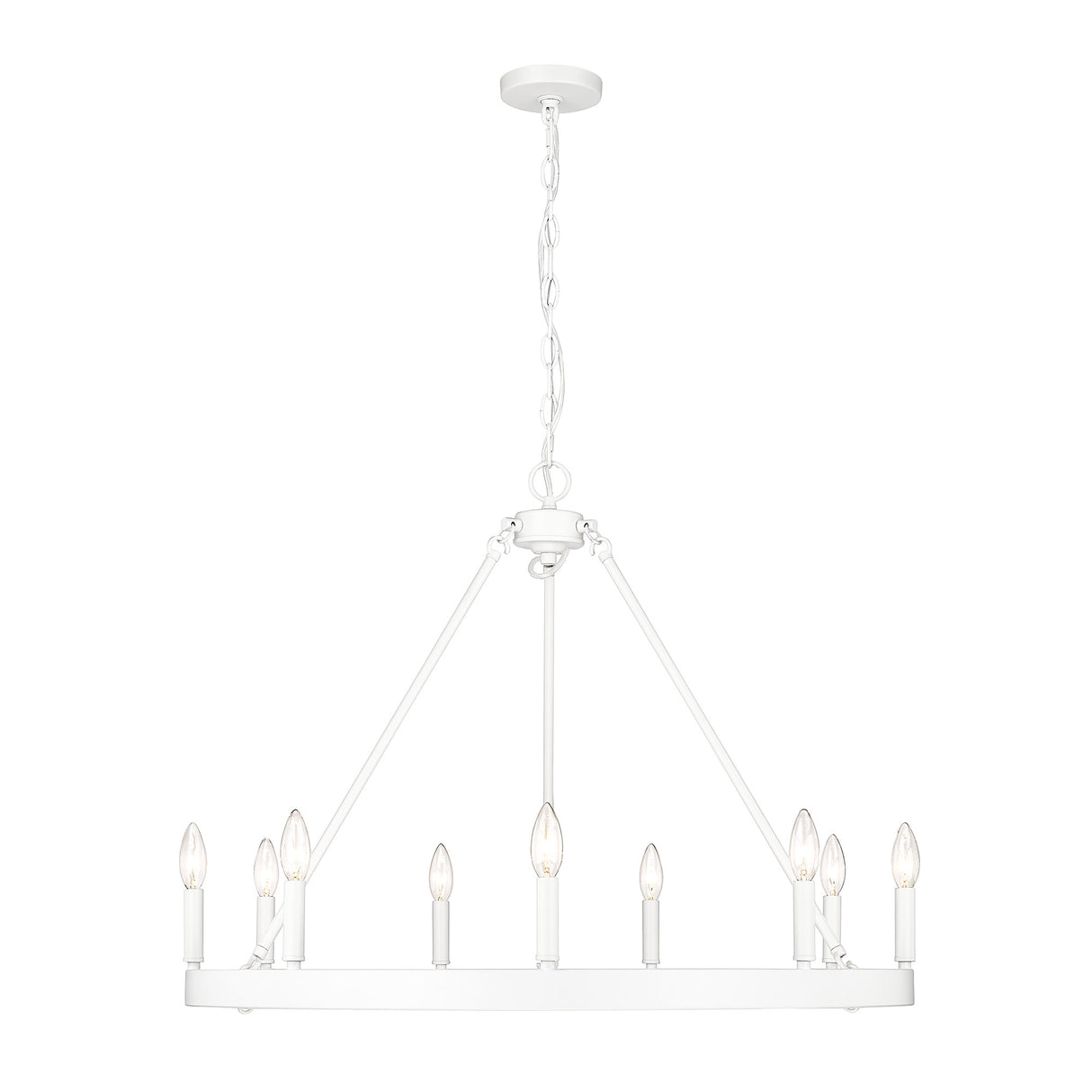 Alastair WHT Matte White 9 Light Chandelier