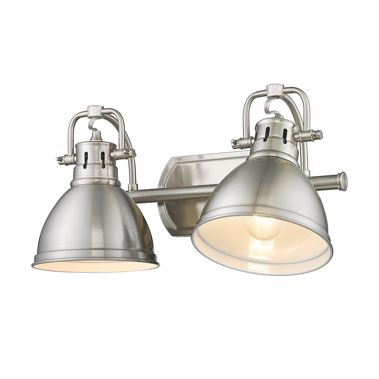 Duncan 2 Light Bath Vanity in Pewter with Pewter Shades