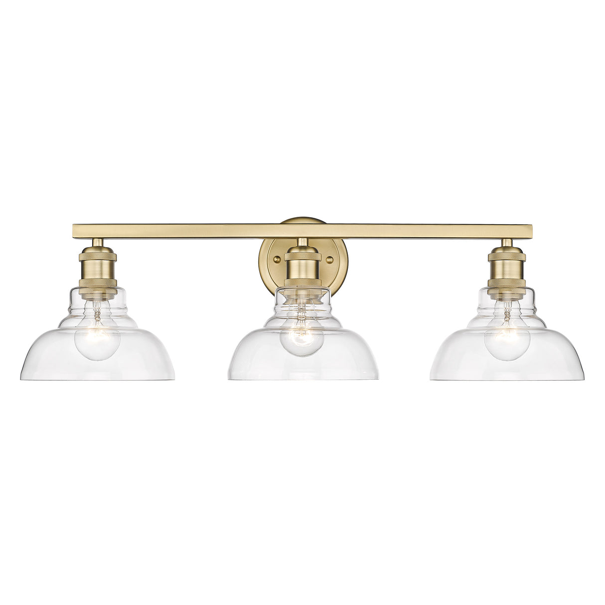 Carver BCB 3 Light Bath Vanity in Brushed Champagne Bronze with Clear Glass Shade