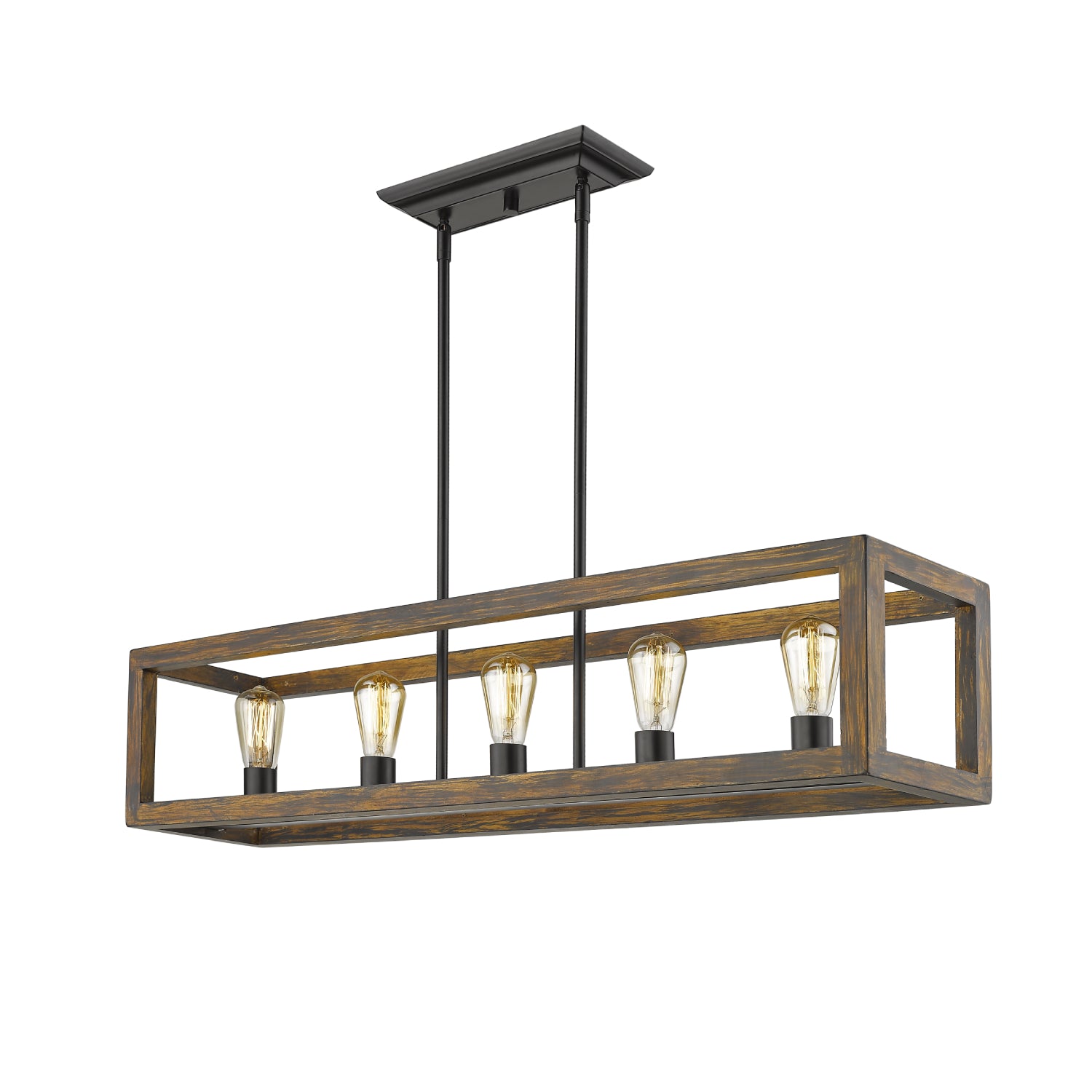 Sutton 5 Light Linear Pendant in Matte Black