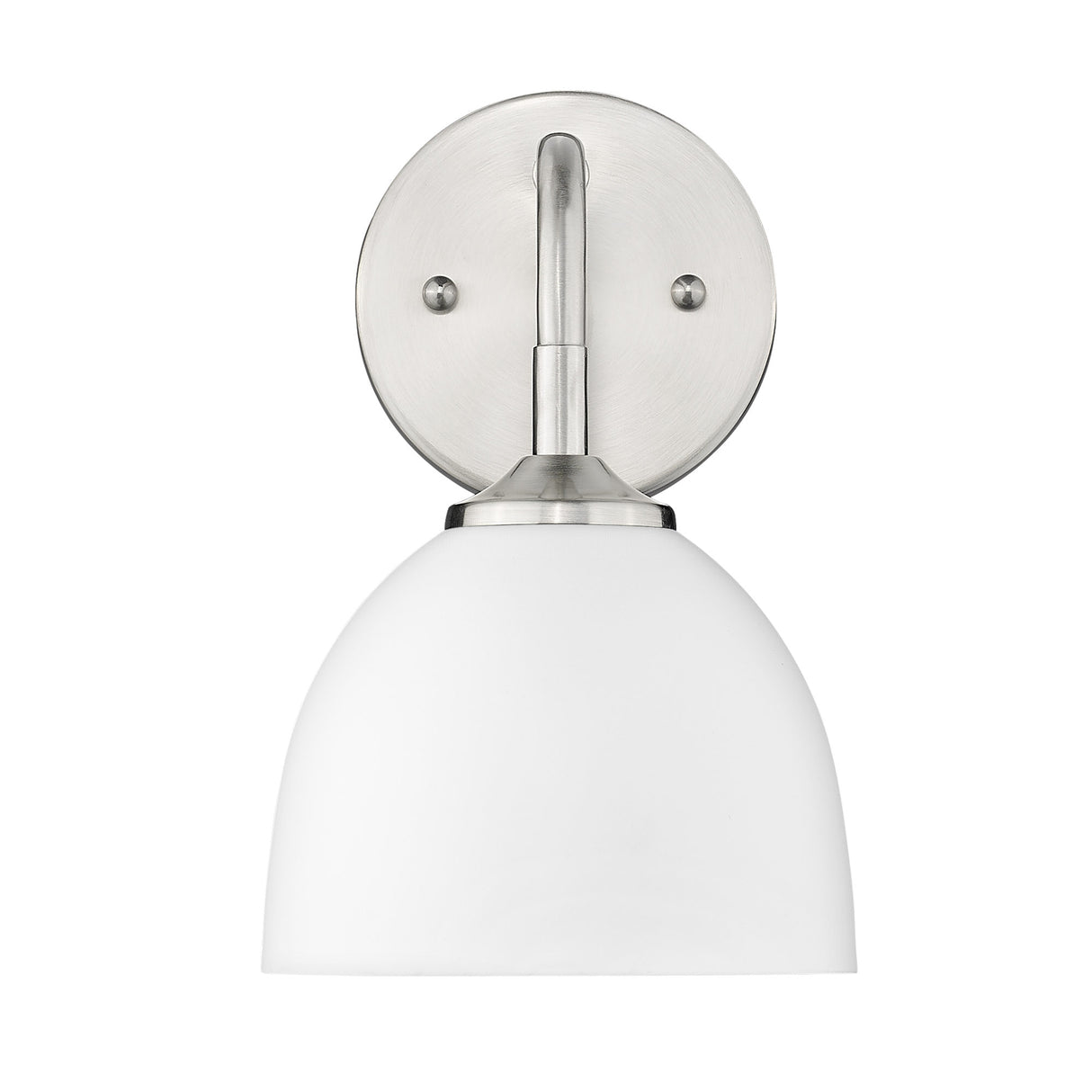 Zoey 1-Light Wall Sconce in Pewter with Matte White Shade