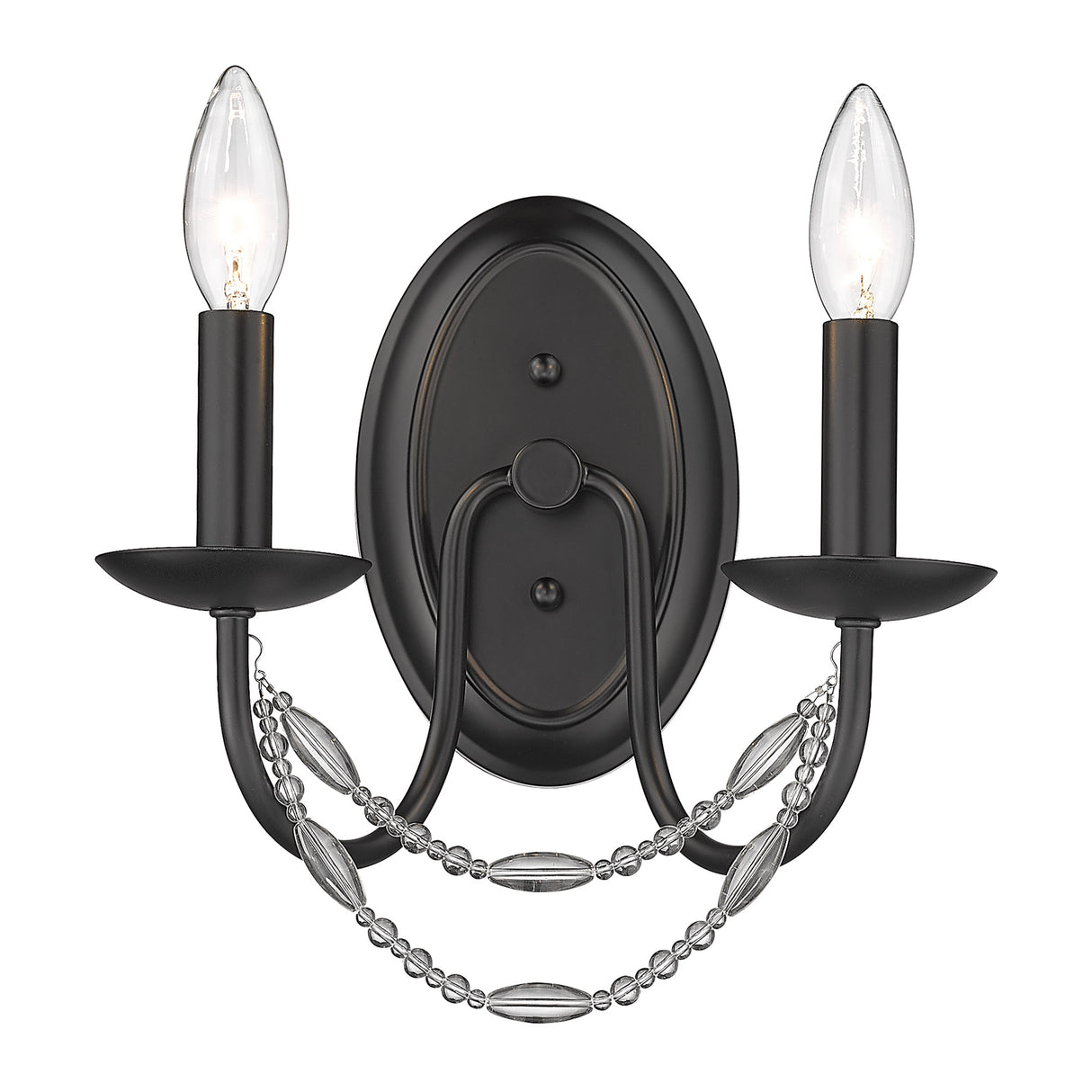 Mirabella 2 Light Wall Sconce in Matte Black