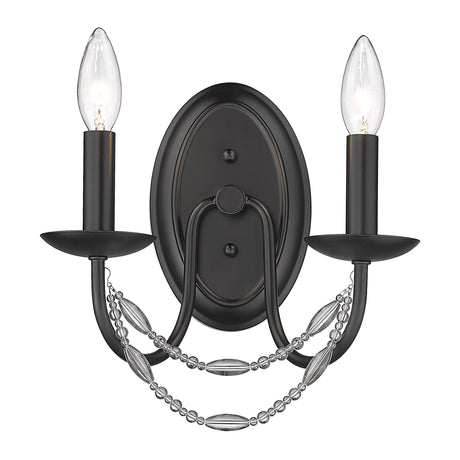 Mirabella 2 Light Wall Sconce in Matte Black