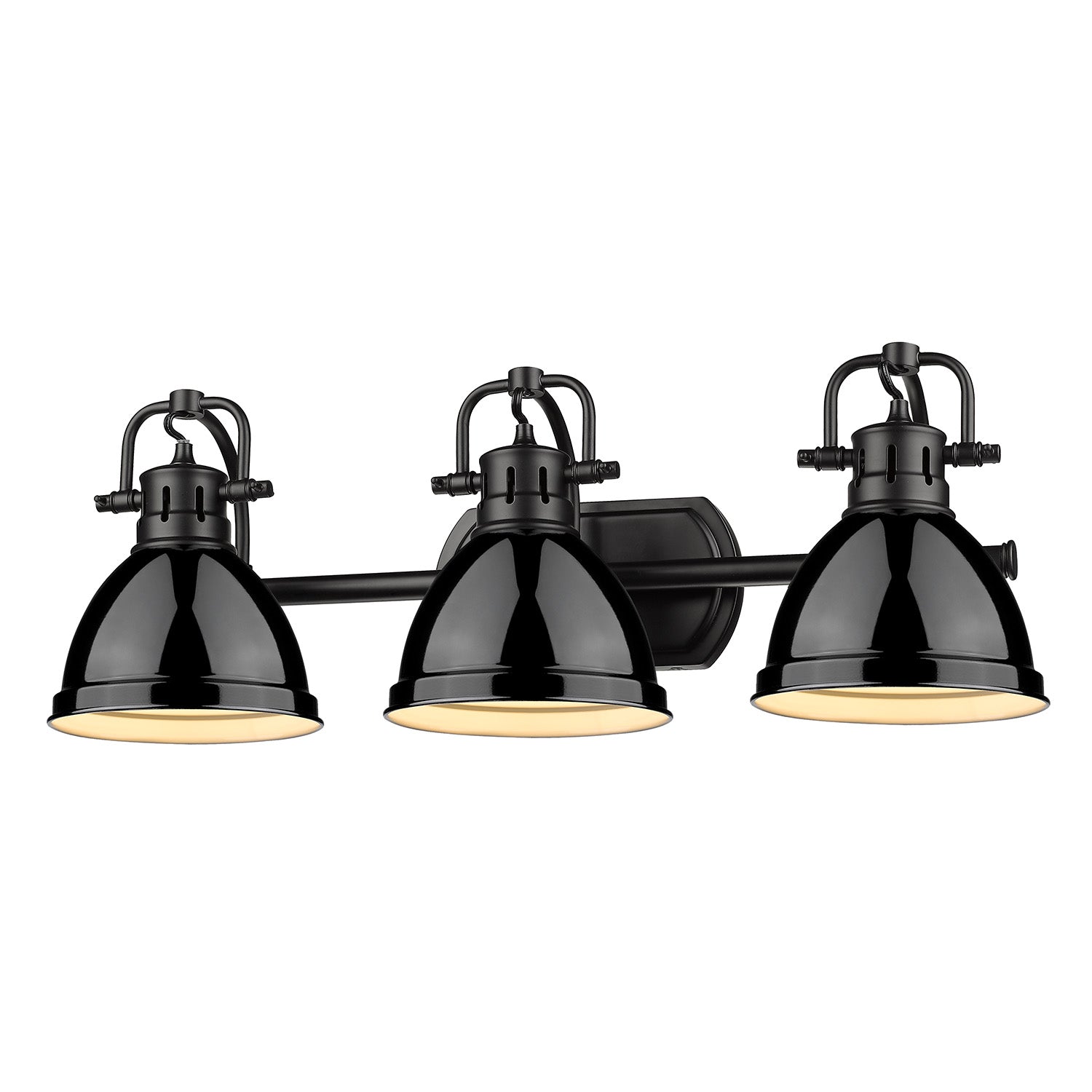 Duncan 3 Light Bath Vanity in Matte Black with a Black Shade