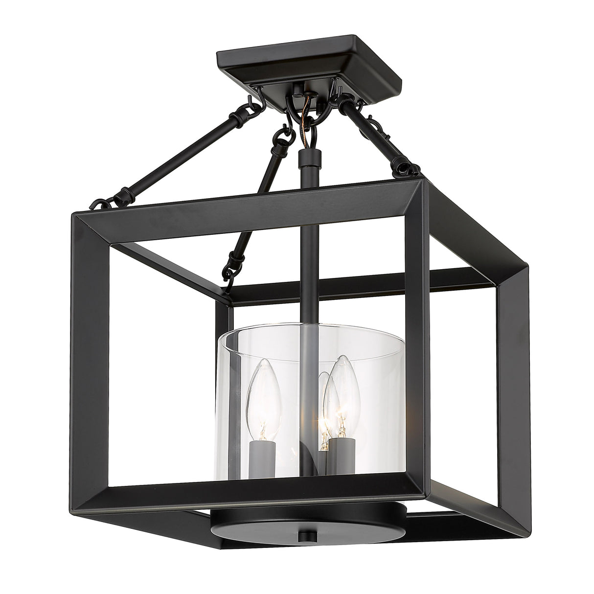 Smyth Convertible Pendant in Matte Black with Clear Glass