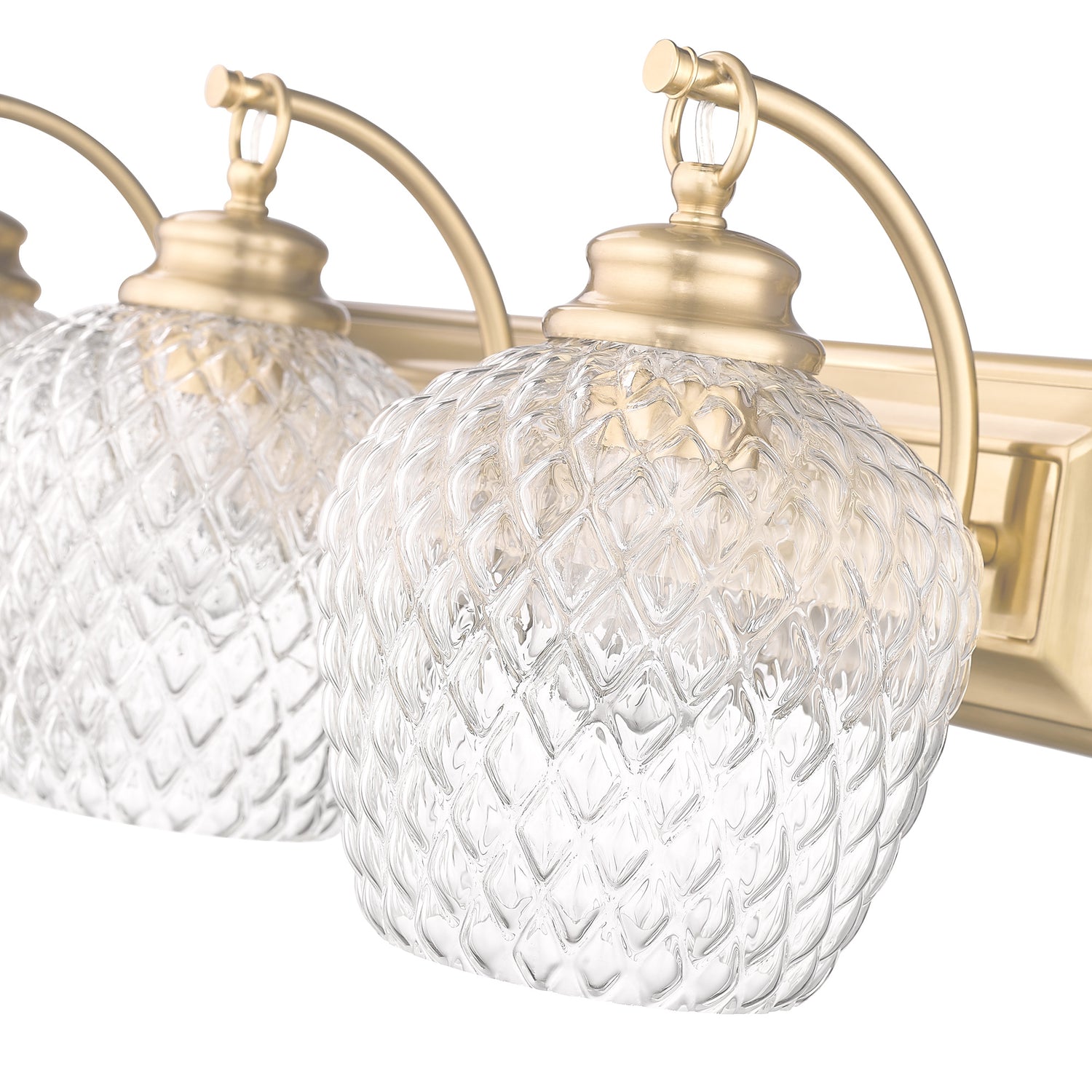Adeline MBG 3 Light Bath Vanity in Modern Brushed Gold with Clear Glass Shade