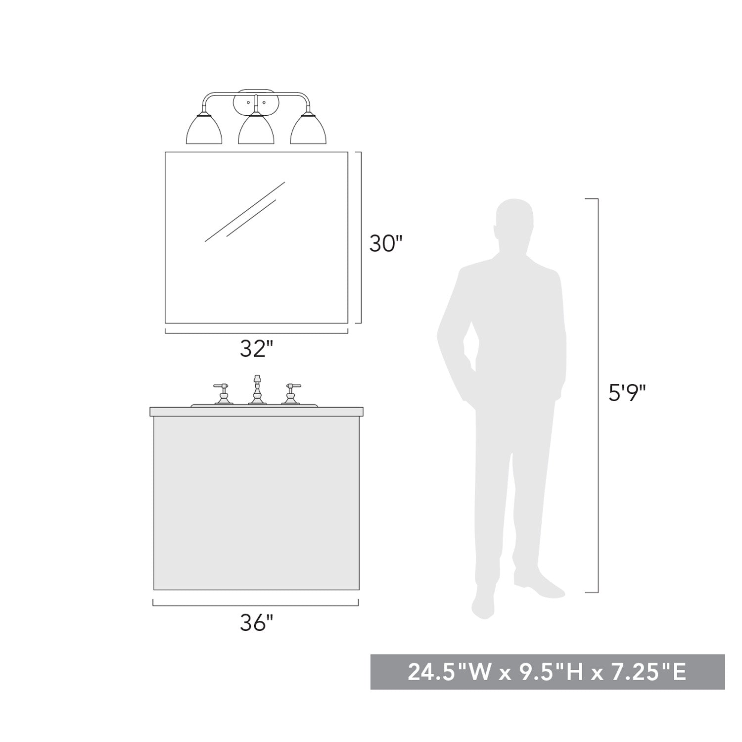Zoey 3-Light Bath Vanity in Olympic Gold with Matte White Shade