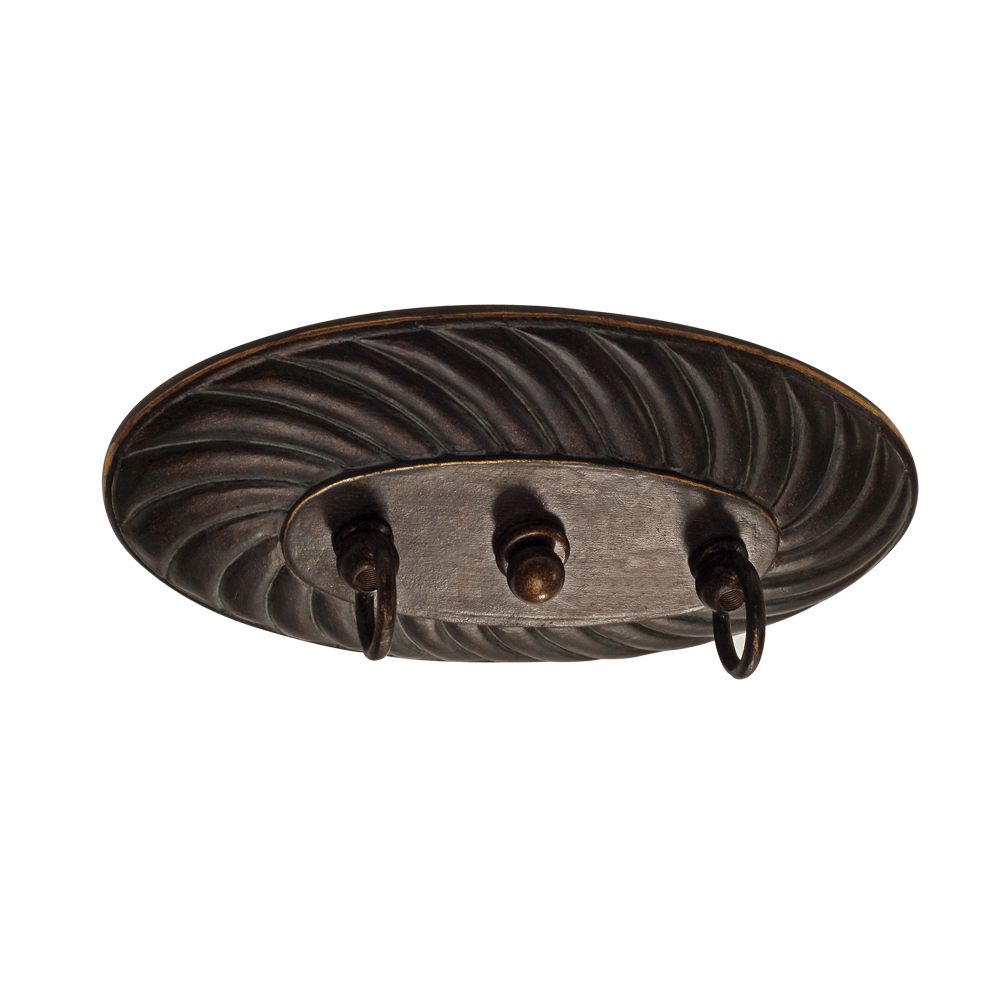 Torbellino 3 Light Linear Pendant in Cordoban Bronze with Remolino Glass