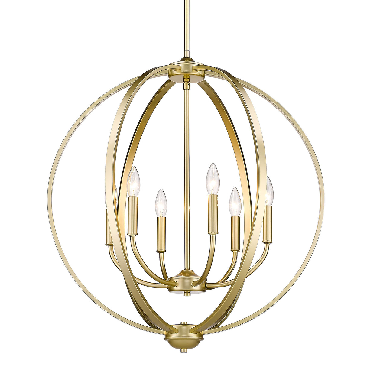 Colson OG 6 Light Chandelier in Olympic Gold