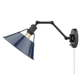Orwell BLK Articulating 1 Light Wall Sconce with Matte Navy Shade
