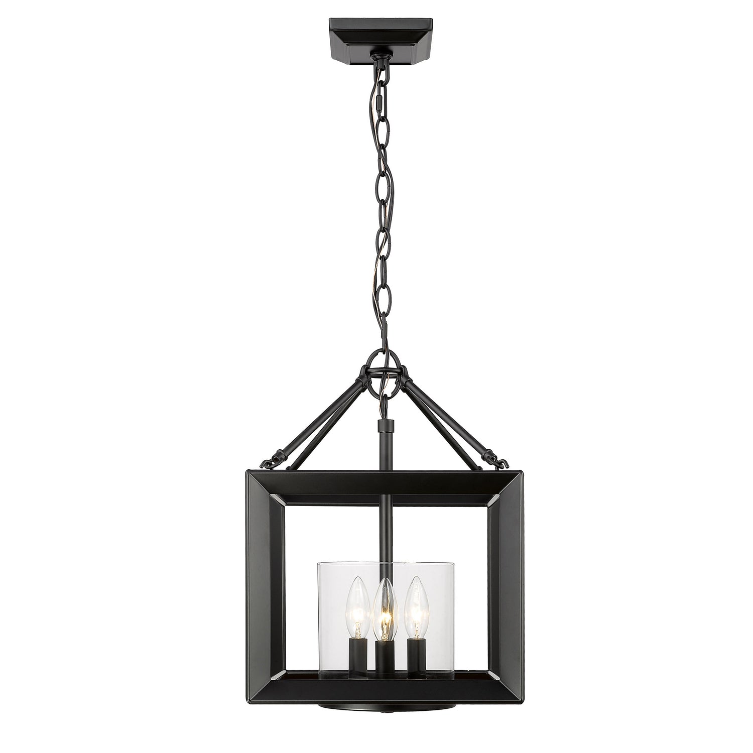 Smyth Convertible Pendant in Matte Black with Clear Glass